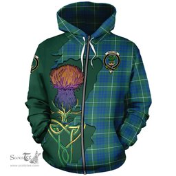 Scottish Hamilton Hunting Ancient Clan Tartan Crest with Thistle and Scotland Map Tartan Plaid Hoodie Scottish Plaid Tartan Plaid - ScotsTee - scotstee.com
