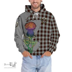 Scottish Fraser Dress Clan Tartan Crest with Thistle and Scotland Map Tartan Plaid Hoodie Scottish Plaid Tartan Plaid - ScotsTee - scotstee.com
