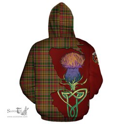 Scottish Drummond of Strathallan Clan Tartan Crest with Thistle and Scotland Map Tartan Plaid Hoodie Scottish Plaid Tartan Plaid - ScotsTee - scotstee.com