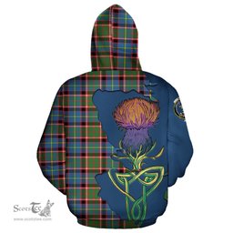 Scottish Glass Clan Tartan Crest with Thistle and Scotland Map Tartan Plaid Hoodie Scottish Plaid Tartan Plaid - ScotsTee - scotstee.com