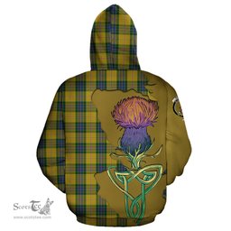 Scottish Fraser Yellow Clan Tartan Crest with Thistle and Scotland Map Tartan Plaid Hoodie Scottish Plaid Tartan Plaid - ScotsTee - scotstee.com