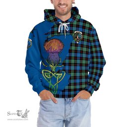 Scottish Guthrie Ancient Clan Tartan Crest with Thistle and Scotland Map Tartan Plaid Hoodie Scottish Plaid Tartan Plaid - ScotsTee - scotstee.com