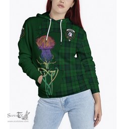 Scottish Dunbar Hunting Clan Tartan Crest with Thistle and Scotland Map Tartan Plaid Hoodie Scottish Plaid Tartan Plaid - ScotsTee - scotstee.com