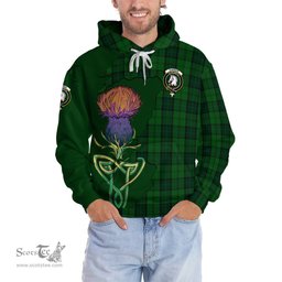 Scottish Dunbar Hunting Clan Tartan Crest with Thistle and Scotland Map Tartan Plaid Hoodie Scottish Plaid Tartan Plaid - ScotsTee - scotstee.com