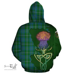 Scottish Hay Hunting Clan Tartan Crest with Thistle and Scotland Map Tartan Plaid Hoodie Scottish Plaid Tartan Plaid - ScotsTee - scotstee.com