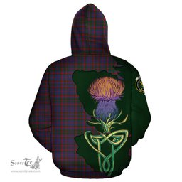 Scottish Cumming Clan Tartan Crest with Thistle and Scotland Map Tartan Plaid Hoodie Scottish Plaid Tartan Plaid - ScotsTee - scotstee.com
