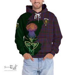 Scottish Cumming Clan Tartan Crest with Thistle and Scotland Map Tartan Plaid Hoodie Scottish Plaid Tartan Plaid - ScotsTee - scotstee.com