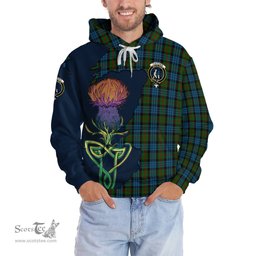 Scottish Fletcher of Dunans Clan Tartan Crest with Thistle and Scotland Map Tartan Plaid Hoodie Scottish Plaid Tartan Plaid - ScotsTee - scotstee.com