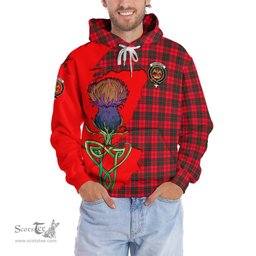 Scottish Drummond Modern Clan Tartan Crest with Thistle and Scotland Map Tartan Plaid Hoodie Scottish Plaid Tartan Plaid - ScotsTee - scotstee.com