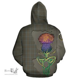 Scottish Haig Clan Tartan Crest with Thistle and Scotland Map Tartan Plaid Hoodie Scottish Plaid Tartan Plaid - ScotsTee - scotstee.com