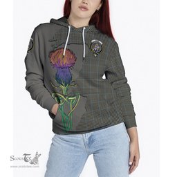 Scottish Haig Clan Tartan Crest with Thistle and Scotland Map Tartan Plaid Hoodie Scottish Plaid Tartan Plaid - ScotsTee - scotstee.com