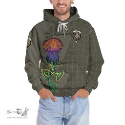 Scottish Haig Clan Tartan Crest with Thistle and Scotland Map Tartan Plaid Hoodie Scottish Plaid Tartan Plaid - ScotsTee - scotstee.com