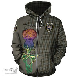 Scottish Haig Clan Tartan Crest with Thistle and Scotland Map Tartan Plaid Hoodie Scottish Plaid Tartan Plaid - ScotsTee - scotstee.com