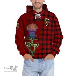 Scottish Ewing Clan Tartan Crest with Thistle and Scotland Map Tartan Plaid Hoodie Scottish Plaid Tartan Plaid - ScotsTee - scotstee.com
