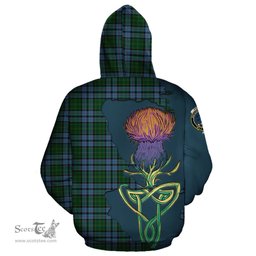 Scottish Forsyth Clan Tartan Crest with Thistle and Scotland Map Tartan Plaid Hoodie Scottish Plaid Tartan Plaid - ScotsTee - scotstee.com