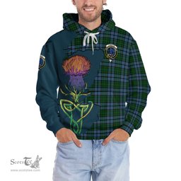 Scottish Forsyth Clan Tartan Crest with Thistle and Scotland Map Tartan Plaid Hoodie Scottish Plaid Tartan Plaid - ScotsTee - scotstee.com