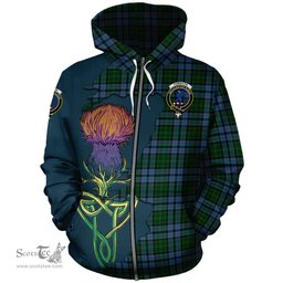 Scottish Forsyth Clan Tartan Crest with Thistle and Scotland Map Tartan Plaid Hoodie Scottish Plaid Tartan Plaid - ScotsTee - scotstee.com