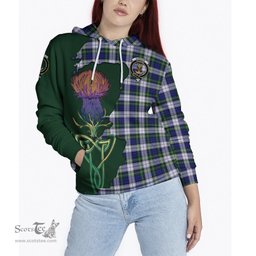 Scottish Gordon Dress Modern Clan Tartan Crest with Thistle and Scotland Map Tartan Plaid Hoodie Scottish Plaid Tartan Plaid - ScotsTee - scotstee.com