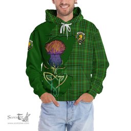 Scottish Forrester or Foster Hunting Clan Tartan Crest with Thistle and Scotland Map Tartan Plaid Hoodie Scottish Plaid Tartan Plaid - ScotsTee - scotstee.com