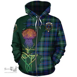 Scottish Davidson of Tulloch Clan Tartan Crest with Thistle and Scotland Map Tartan Plaid Hoodie Scottish Plaid Tartan Plaid - ScotsTee - scotstee.com