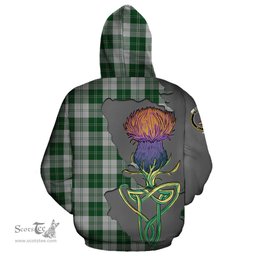 Scottish Erskine Green Clan Tartan Crest with Thistle and Scotland Map Tartan Plaid Hoodie Scottish Plaid Tartan Plaid - ScotsTee - scotstee.com