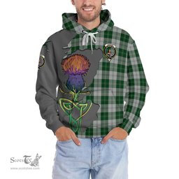 Scottish Erskine Green Clan Tartan Crest with Thistle and Scotland Map Tartan Plaid Hoodie Scottish Plaid Tartan Plaid - ScotsTee - scotstee.com