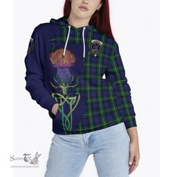 Scottish Forbes Clan Tartan Crest with Thistle and Scotland Map Tartan Plaid Hoodie Scottish Plaid Tartan Plaid - ScotsTee - scotstee.com