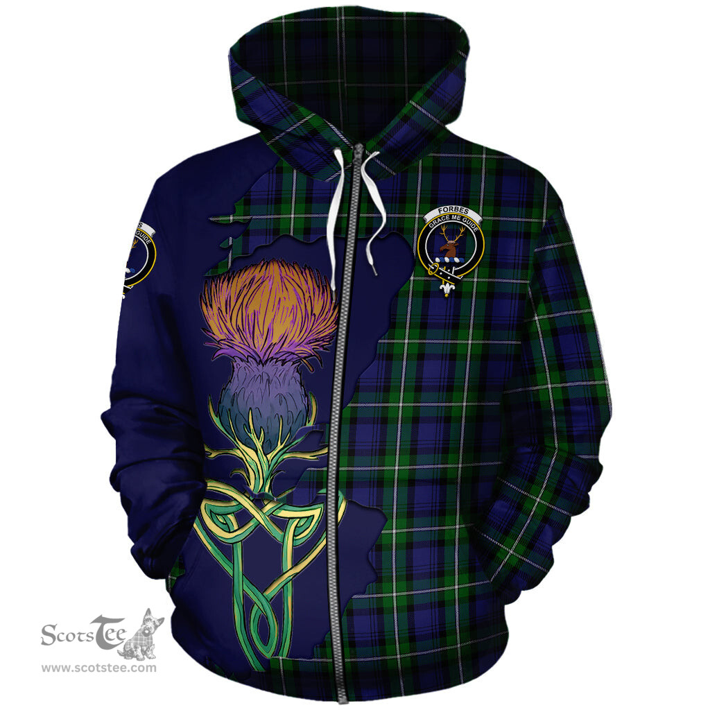Scottish Forbes Clan Tartan Crest with Thistle and Scotland Map Tartan Plaid Hoodie Scottish Plaid Tartan Plaid - ScotsTee - scotstee.com