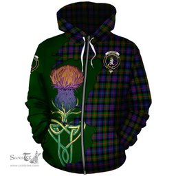 Scottish Fleming Clan Tartan Crest with Thistle and Scotland Map Tartan Plaid Hoodie Scottish Plaid Tartan Plaid - ScotsTee - scotstee.com