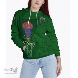 Scottish Don Clan Tartan Crest with Thistle and Scotland Map Tartan Plaid Hoodie Scottish Plaid Tartan Plaid - ScotsTee - scotstee.com