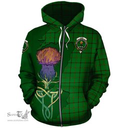 Scottish Don Clan Tartan Crest with Thistle and Scotland Map Tartan Plaid Hoodie Scottish Plaid Tartan Plaid - ScotsTee - scotstee.com