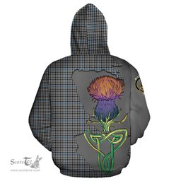 Scottish Gladstone Clan Tartan Crest with Thistle and Scotland Map Tartan Plaid Hoodie Scottish Plaid Tartan Plaid - ScotsTee - scotstee.com