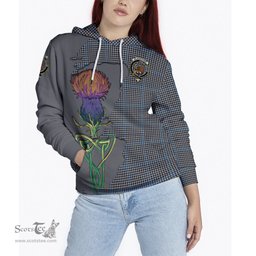 Scottish Gladstone Clan Tartan Crest with Thistle and Scotland Map Tartan Plaid Hoodie Scottish Plaid Tartan Plaid - ScotsTee - scotstee.com