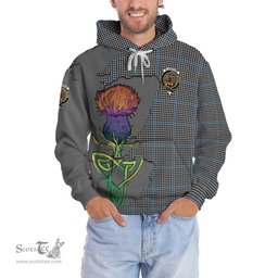 Scottish Gladstone Clan Tartan Crest with Thistle and Scotland Map Tartan Plaid Hoodie Scottish Plaid Tartan Plaid - ScotsTee - scotstee.com