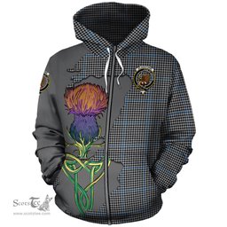 Scottish Gladstone Clan Tartan Crest with Thistle and Scotland Map Tartan Plaid Hoodie Scottish Plaid Tartan Plaid - ScotsTee - scotstee.com