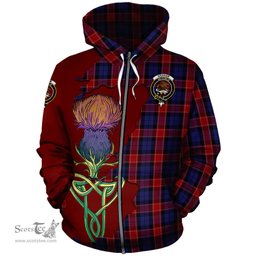 Scottish Graham of Menteith Red Clan Tartan Crest with Thistle and Scotland Map Tartan Plaid Hoodie Scottish Plaid Tartan Plaid - ScotsTee - scotstee.com