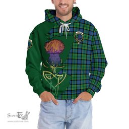 Scottish Forsyth Ancient Clan Tartan Crest with Thistle and Scotland Map Tartan Plaid Hoodie Scottish Plaid Tartan Plaid - ScotsTee - scotstee.com