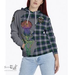 Scottish Graham Dress Clan Tartan Crest with Thistle and Scotland Map Tartan Plaid Hoodie Scottish Plaid Tartan Plaid - ScotsTee - scotstee.com
