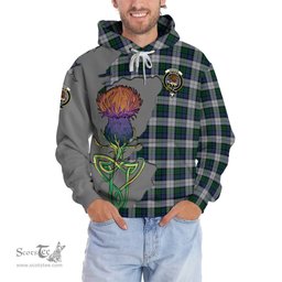 Scottish Graham Dress Clan Tartan Crest with Thistle and Scotland Map Tartan Plaid Hoodie Scottish Plaid Tartan Plaid - ScotsTee - scotstee.com
