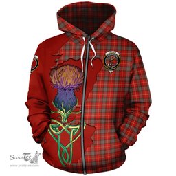 Scottish Fraser Weathered Clan Tartan Crest with Thistle and Scotland Map Tartan Plaid Hoodie Scottish Plaid Tartan Plaid - ScotsTee - scotstee.com