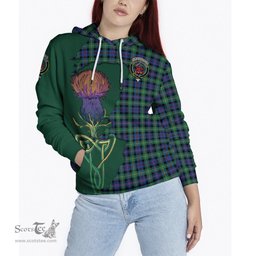 Scottish Farquharson Ancient Clan Tartan Crest with Thistle and Scotland Map Tartan Plaid Hoodie Scottish Plaid Tartan Plaid - ScotsTee - scotstee.com