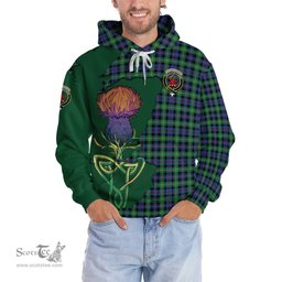 Scottish Farquharson Ancient Clan Tartan Crest with Thistle and Scotland Map Tartan Plaid Hoodie Scottish Plaid Tartan Plaid - ScotsTee - scotstee.com