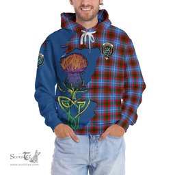 Scottish Crichton Clan Tartan Crest with Thistle and Scotland Map Tartan Plaid Hoodie Scottish Plaid Tartan Plaid - ScotsTee - scotstee.com