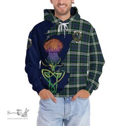 Scottish MacInnes Dress Clan Tartan Crest with Thistle and Scotland Map Tartan Plaid Hoodie Scottish Plaid Tartan Plaid - ScotsTee - scotstee.com