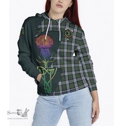 Scottish MacLaren Dress Clan Tartan Crest with Thistle and Scotland Map Tartan Plaid Hoodie Scottish Plaid Tartan Plaid - ScotsTee - scotstee.com