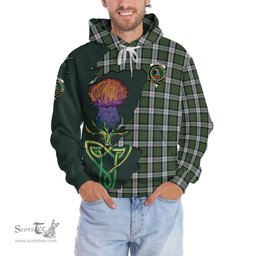 Scottish MacLaren Dress Clan Tartan Crest with Thistle and Scotland Map Tartan Plaid Hoodie Scottish Plaid Tartan Plaid - ScotsTee - scotstee.com