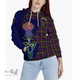 Scottish MacDonell of Glengarry Modern Clan Tartan Crest with Thistle and Scotland Map Tartan Plaid Hoodie Scottish Plaid Tartan Plaid - ScotsTee - scotstee.com