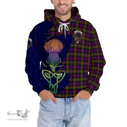 Scottish MacDonell of Glengarry Modern Clan Tartan Crest with Thistle and Scotland Map Tartan Plaid Hoodie Scottish Plaid Tartan Plaid - ScotsTee - scotstee.com
