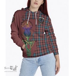 Scottish Hannay Dress Clan Tartan Crest with Thistle and Scotland Map Tartan Plaid Hoodie Scottish Plaid Tartan Plaid - ScotsTee - scotstee.com