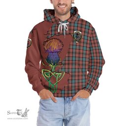 Scottish Hannay Dress Clan Tartan Crest with Thistle and Scotland Map Tartan Plaid Hoodie Scottish Plaid Tartan Plaid - ScotsTee - scotstee.com